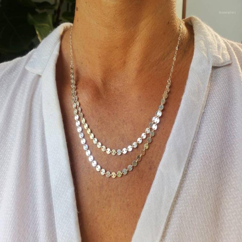 

Handmade Sequin Chain Necklace Bohemian Style Ladies Fashion Double Jewelry Factory Direct Sales Chains