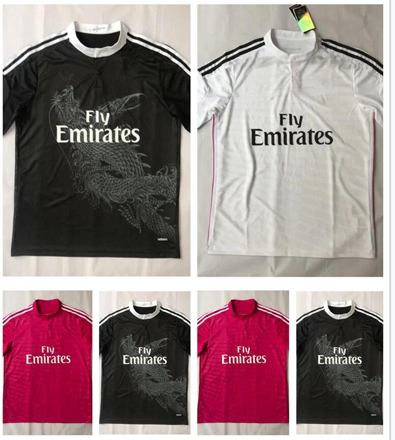 

2014 2015 Real Madrid retro soccer jersey 14 15 vintage home white away red third black football shirt Chinese dragon Ronaldo Benzema Bale, Retro 2014 2015
