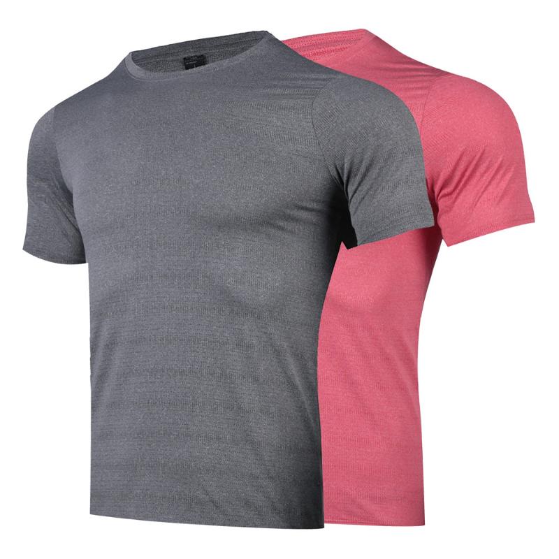 

Running Jerseys Men's Training Shirts Quick Drying Gym Clothing Bodybuilding Sports Fitness T Shirt Breathable Jogging Football, Gray