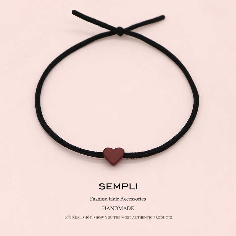 

Small Love Black Popular Solid Elastic Bands Wine red Headband Women Rubber Band Lady Letters Hair Accessories Scrunchie