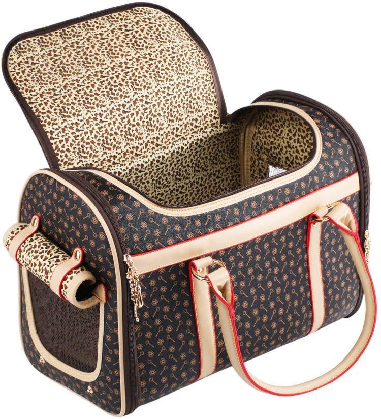 

Dog Car Seat Covers Pu Leather Small Cat Carrier Bag Breathable Pet Handbag Fashion Outdoor Travel Tote Portable Supplies