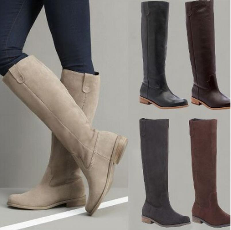 

Boots Autumn Warm Matin Shoe Chaussures Femme Zapatos Mujer Sapato Women Knee High Booties Shoes Woman Vintage Suede K0131, Brown