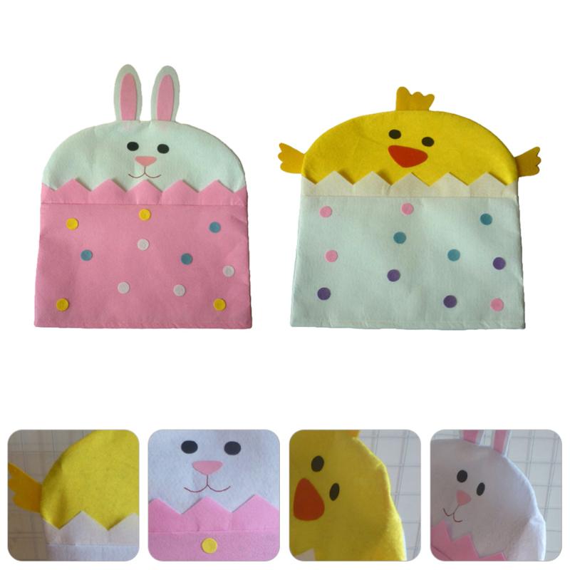 

2pcs Easter Chair Slipcovers Delicate Cover Exquisite Protectors Covers