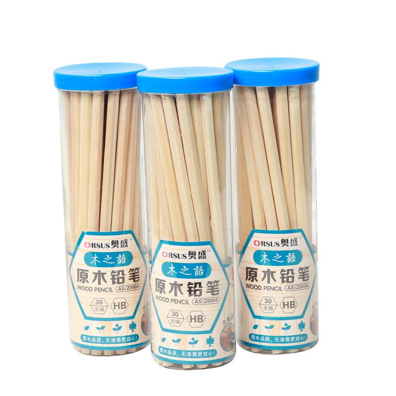 

Log Pencil 50 / Barrel 30 Without Eraser Environmental Protection Student Stationery Cute Set Gift Pencils