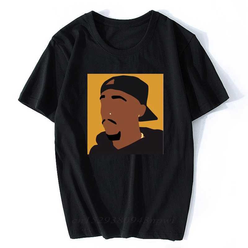 

Tupac Shakur 2Pac T Shirt Hip Hop Print T- Short Sleeve Basic Tee Rap Punk Beach Funny Streetwear s 210629, Black