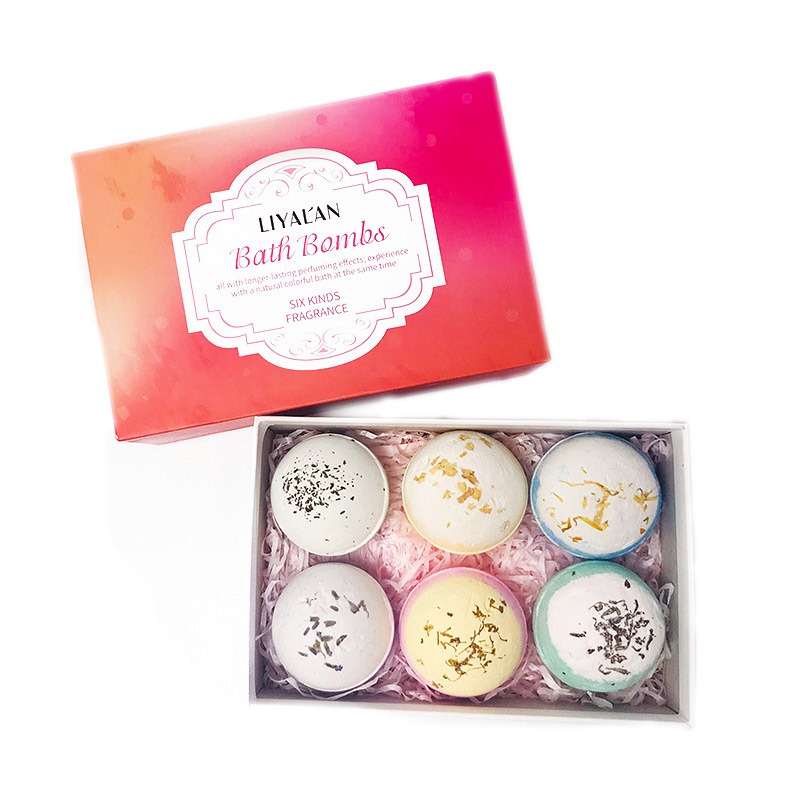 

6 pcs/box of bath ball, bath salt, essential oil, bubble explosion Bath ball