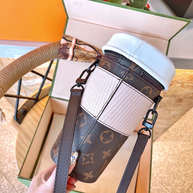 

Top Luxury Bags Coffee Cup Braided Shoulder Purse Leather Bag Triangle Plaid Golden Chain Messenger Damier Cobal Ladies Travel 21*10*10cm, Red;black