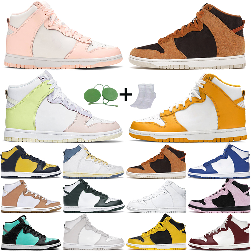 

men women running shoes dunk high Black Michigan Spartan Green Vast Grey Syracuse dunks mens outdoor trainers sports sneakers, Orange