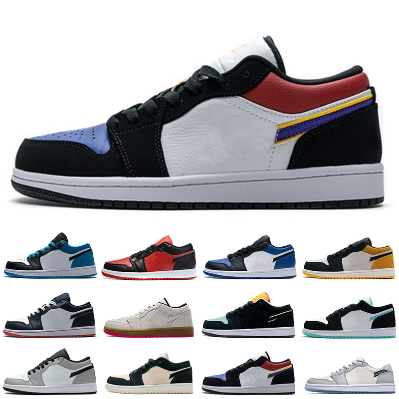

Low 1 basketball shoes 1s UNC reverse bred mens sports trainers royal toe laser orange university blue black light smoke grey sneakers men women chaussures, Color 11