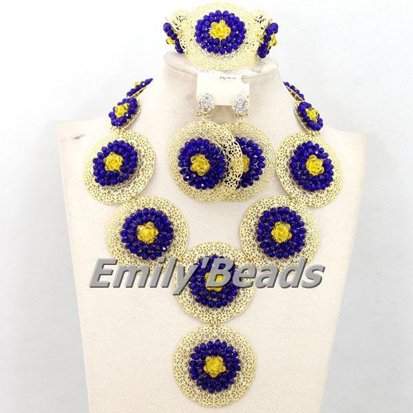 

Earrings & Necklace 2021 African Beads Jewelry Set Crystal AEJ827, As pic