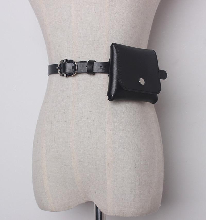 

Waist Bags 2021 Small Square Box Women's Belt Bag Seal Fanny Pack Fur, Black