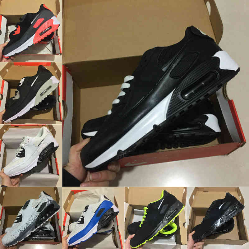 

High Quality 2021 New Airs Cushion 90 Running Shoes Cheap Men Women Black White 90s Classic Airs Designers Trainer Outdoor Sports Shoe S619, H901