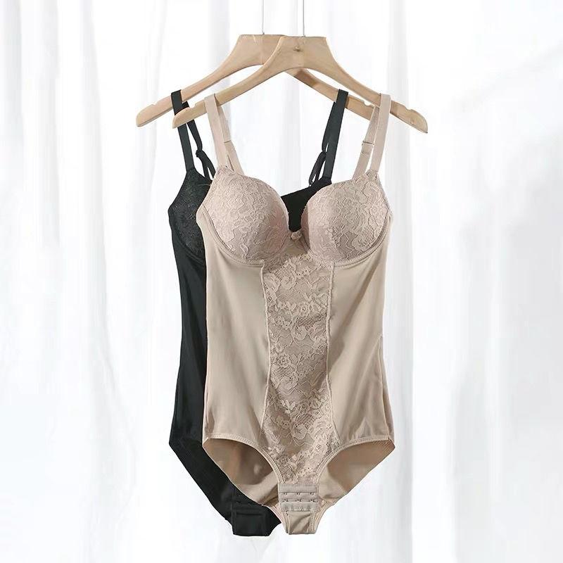 

Women' Shapers Women Slimming Underwear Shapewear Bodysuit Lace Strapless Skinny Underwire Padded Push Up Cups Tummy Control, Black