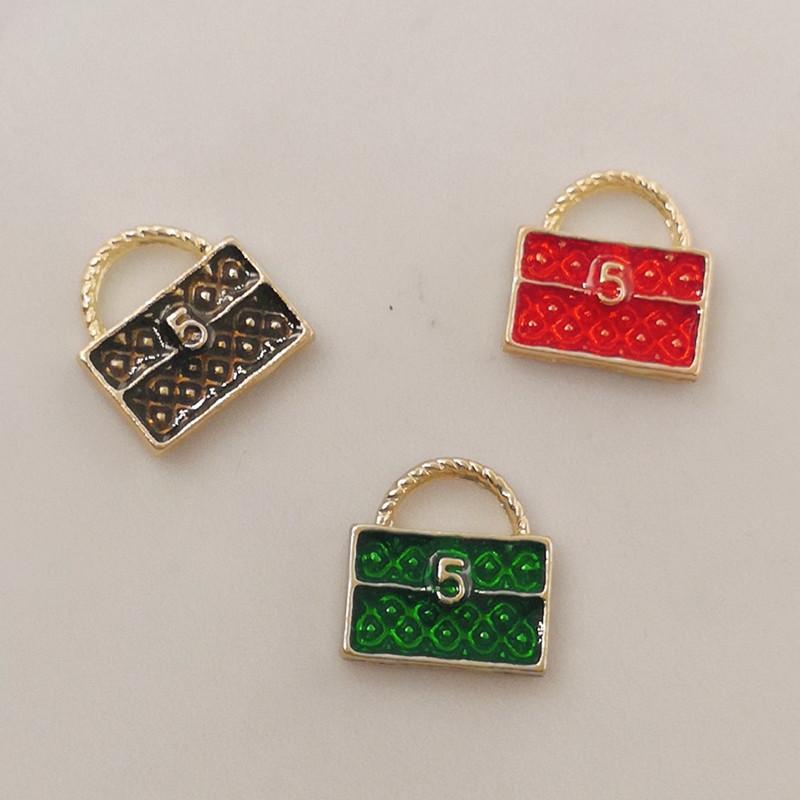 

Charms 10pcs 14x14mm Handbag Charm Enamel For Jewelry Making Fashion Earring Pendant Bracelet Necklace
