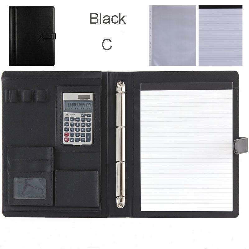 

Business Card Files Multifuction PU Leather Folder A4 Office Folders For Documents Papers File Organizer With Ring Binder 1200C