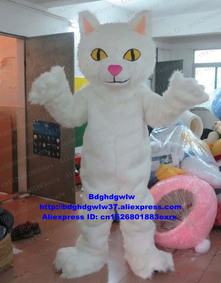 

Mascot Costumes White Cat Kitten Mascot Costume Adult Cartoon Character Outfit Suit Closing Ceremony Customers Thanks Meeting zx1226, Default color