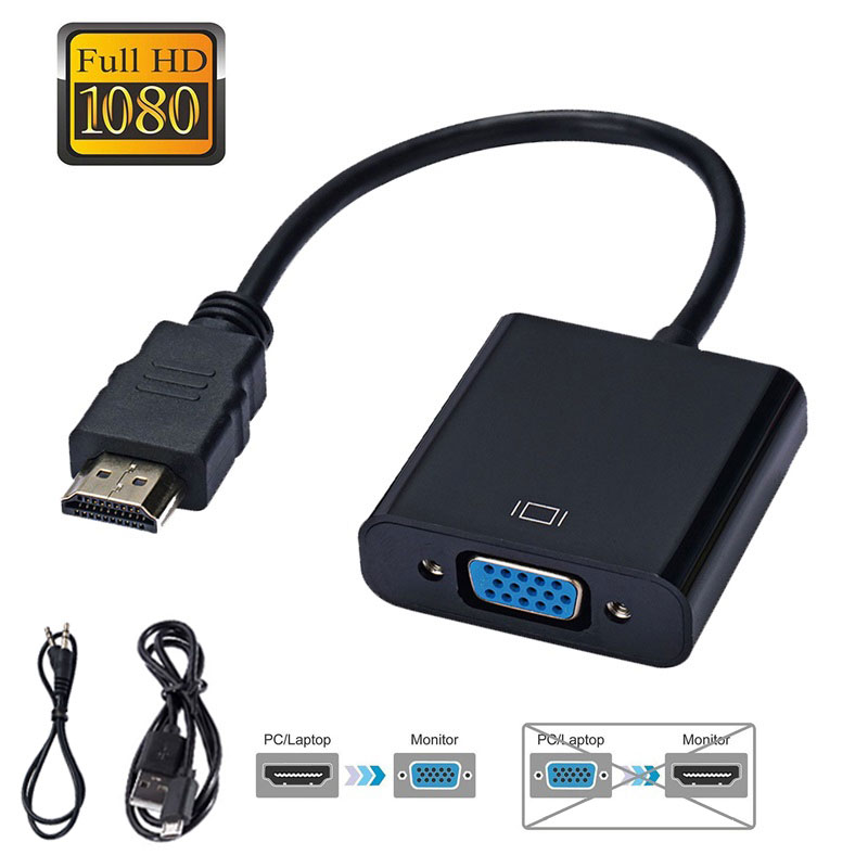 HD 1080P HDMI To VGA Cable Converter HDMI Male To VGA Famale Converter Adapter Digital Analog for Tablet laptop PC TV-image-709310760