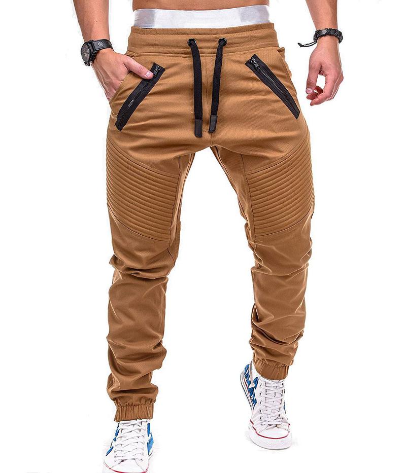 

Men's Pants Men Casual Joggers Solid Thin Cargo Sweatpants Male Multi-pocket Trousers Mens Sportswear Hip Hop Harem Pencil, Black