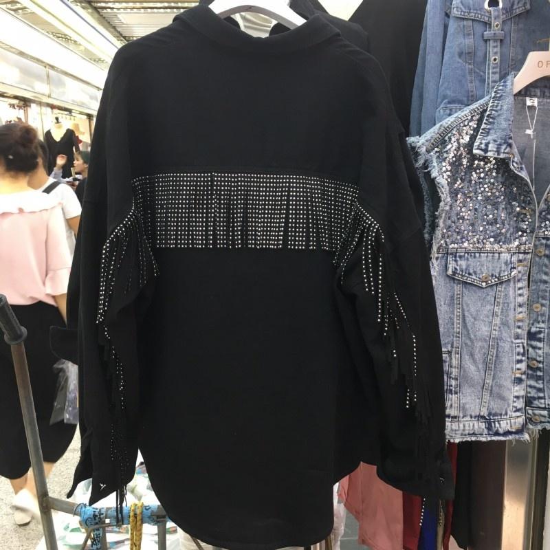 

Women's Jackets Sale Batwing Long Sleeve Single Breasted Womens Denim Vintage Tassel Pockets Loose Casual Streetwear Manteau Femme, Black;brown