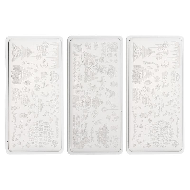 3 pcs Manicure Art Templates Cartoon Halloween Christmas Nail Art Tool Stamping Plate Template for Home Salon-image-692041342