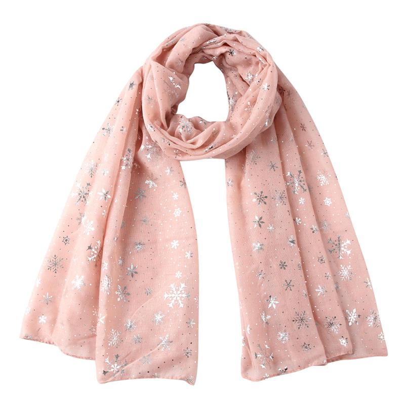 

Scarves Snowflake Women Scarf Chiffon Flexible Warm Winter Ladies Wrap Headband Soft Long Outdoor Valentine's Day Shawls
