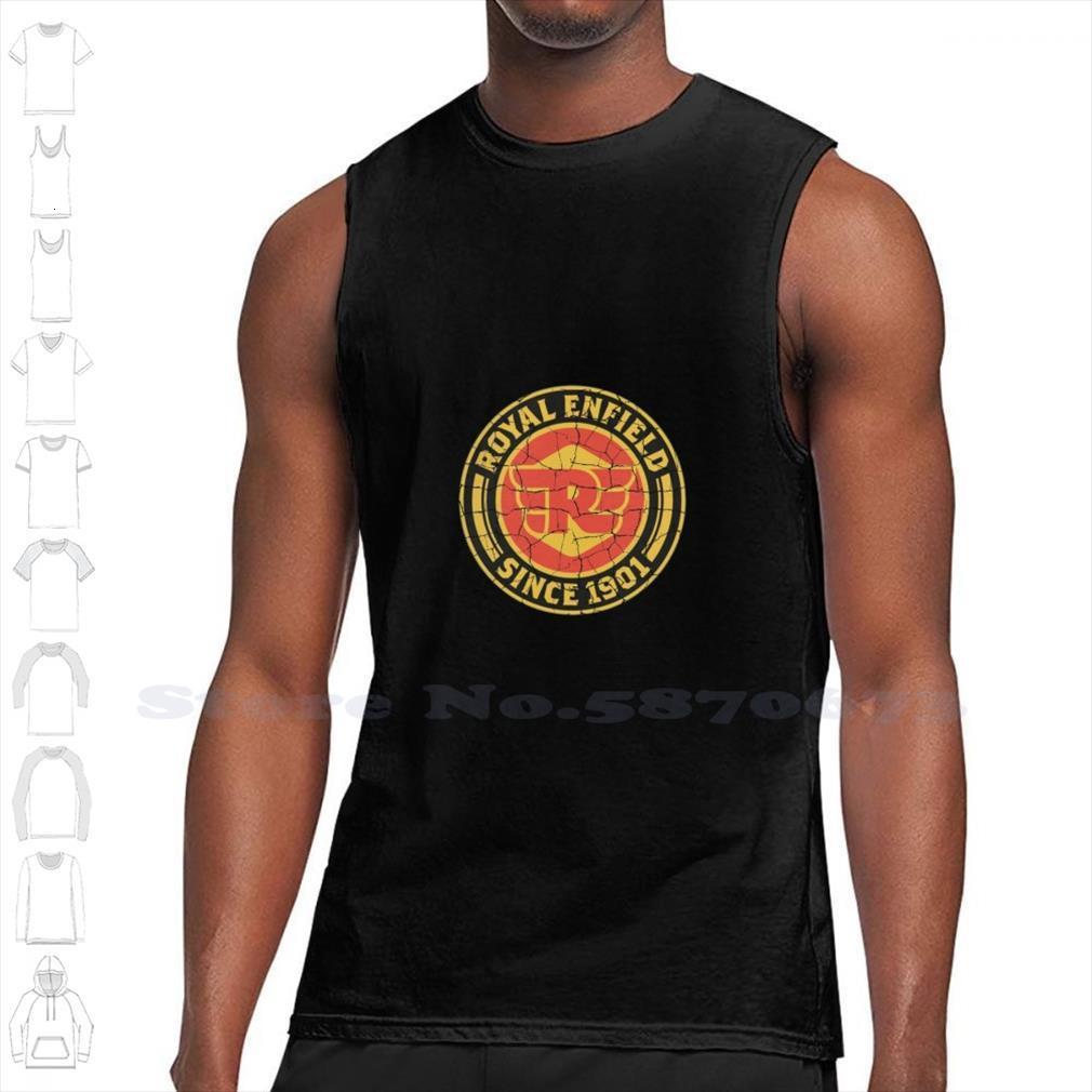 

royal enfield motorcycle vintage logo england summer funny tank sleeveless vest for men women cafe racer moto guzzi mv, White;black