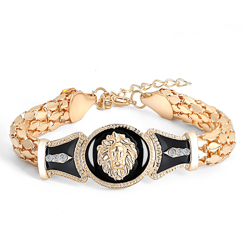 

Cool Hip Hop Gold Lion Head Bracelets Women Men Lovers Link Chain Rock Punk Bangles Fashion Party Wedding Jewelry Accessories