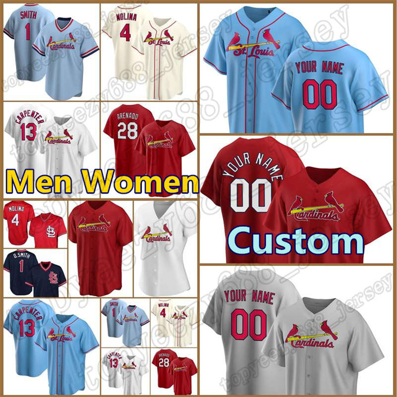 

Cardinal 28 Nolan Arenado Jersey Custom 46 Paul Goldschmidt Jerseys 4 Yadier Molina 1 Ozzie Smith Dexter Fowler Carpenter 18 Carlos Martinez, Women custom new coolbase(hongque)