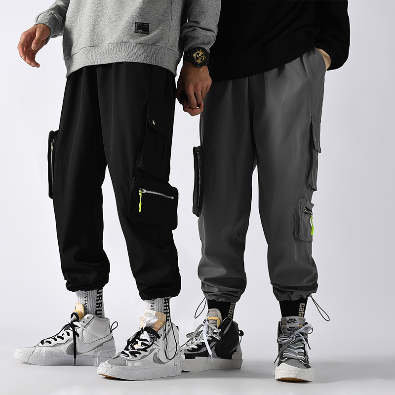 

Men's Pants High Quality Cargo Hip Hop Streetwear Military Tactical Joggers Casual Harajuku Multi-Pocket Trousers Male PXPD, Army green