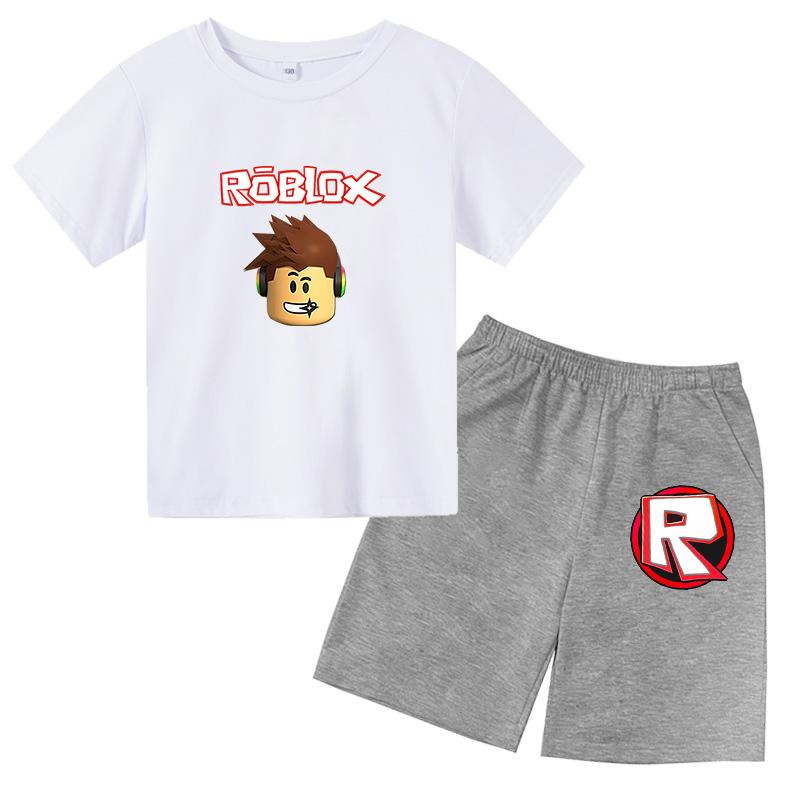 

Clothing Sets Summer Kids/boy/girl Cartoon Game Robloxing Cotton Tshirt Teens Short-sleeved T-shirt+shorts Casual Clothes, Robloxing-tz-9