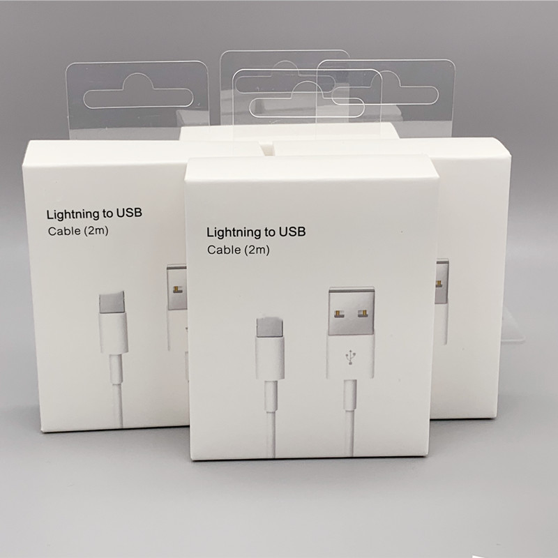 

500pcs/lot for APPLE 1m/3ft 2m/6FT charging cables from For iPhone X XS XR MAX 6 7 8 With packing box, White