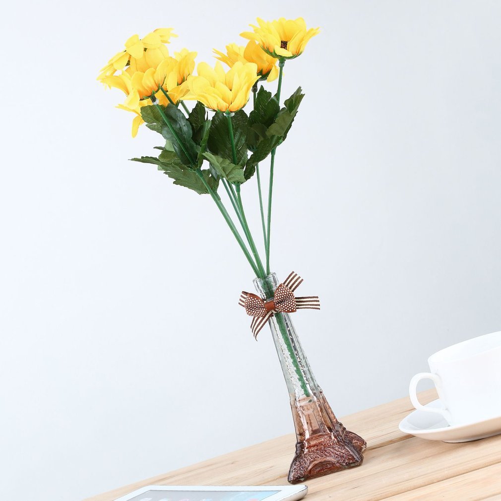 Yellow Diversity Decoration 7 Heads Yellow Sunflower Page Artificial Flowers Book For Home Office Party Garden Bruiloft Decor-image-692376748