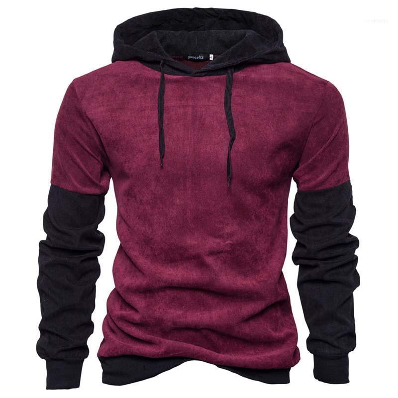 

Autumn Men' Hoodies Casual Contrast Color Sleeve Brand String Hip Hop Hoody Hooded Sweatshirt Fashion Male Fit Streetwear1, Black