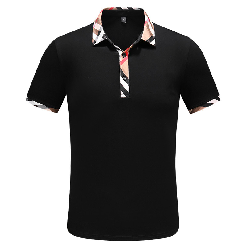 

Men'sPolos high quality casual fashion pure cotton printing black and white men's T-shirt SIZE M-3XL