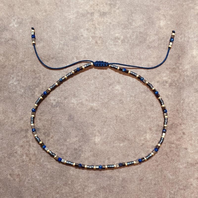 

Beaded, Strands VIKIKO Japan Very Thin Foot Rope, Natural Gem Lapis Lazuli, The Same Anklet For Girls' Girlfriends