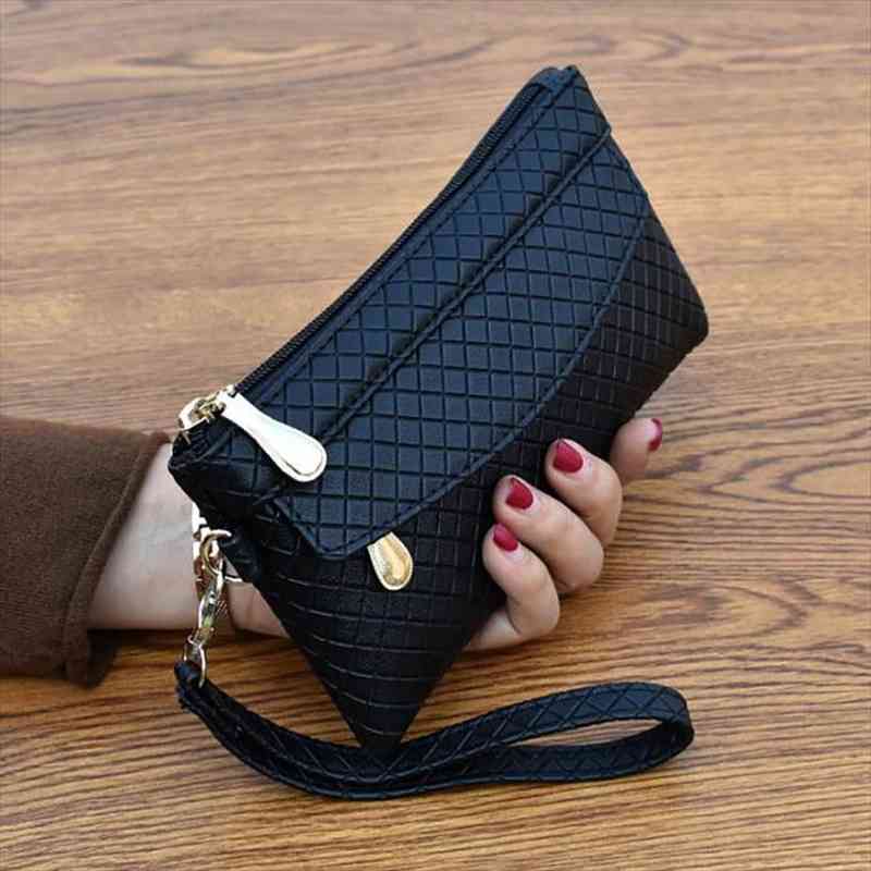

fashion pu leather women wallet clutch womens purse phone wallet female case phone pocket, Red;black