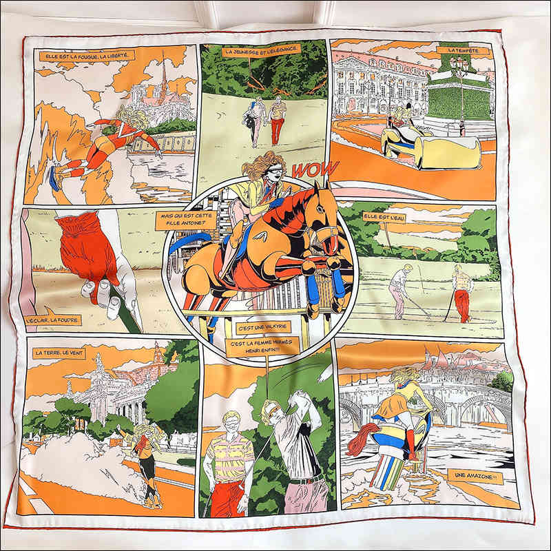 

Head s Women Hand Rolled Edges 90 Silk Scarf Top Neck Foulard Femme Soie Marque De Luxe satin bandana