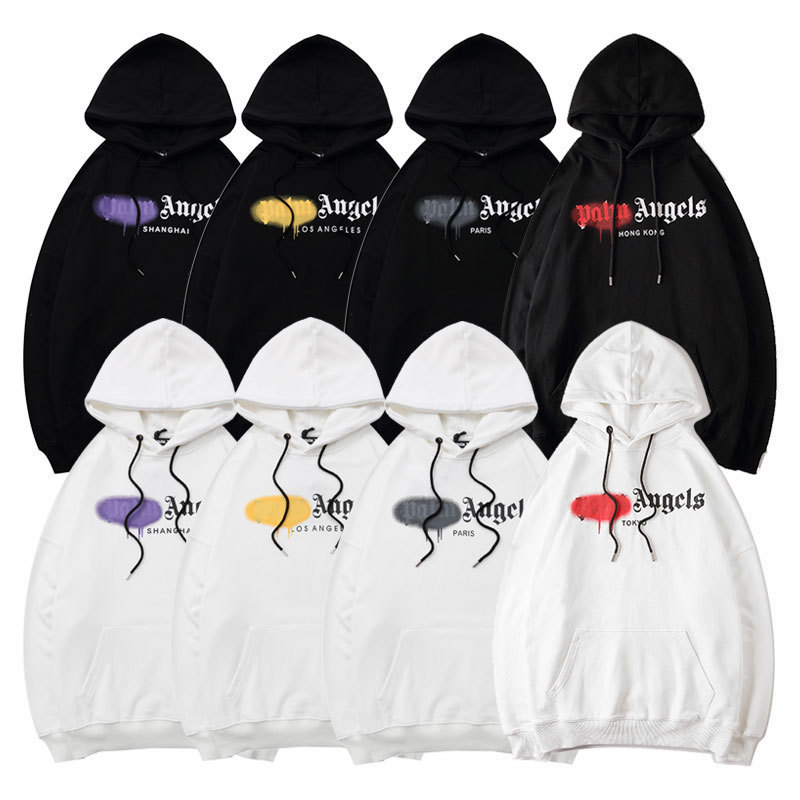 

Palms Angels Street Trendy Hoodie Pa Letter Casual Sweater, Black
