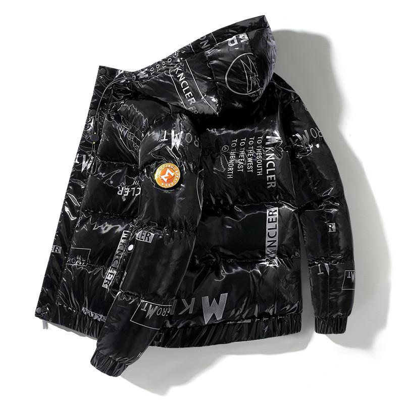 

Men's Down & Parkas 2021 Winter Man Fashion Warm Jackets Overcoat Letter Printed Thick Thermal Outerwear With Hood Puffy Jacket Big Size 4XL, Black