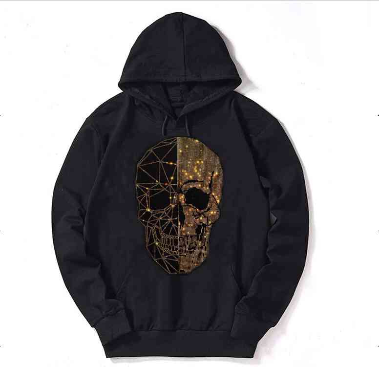 

Men's Hoodies & Sweatshirts Latest fashion hoodie with hip hop 2021 diamonds design, Black