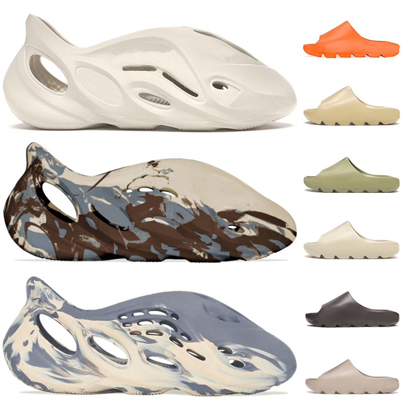 

slides shoes Foam Runner Men Sandals MX Cream Clay Bone Ararat White Black Moon Grey Mineral Blue Desert Sand Enflame Orange Mens Womens Slippers Slide Sandal 36-45, Orange red