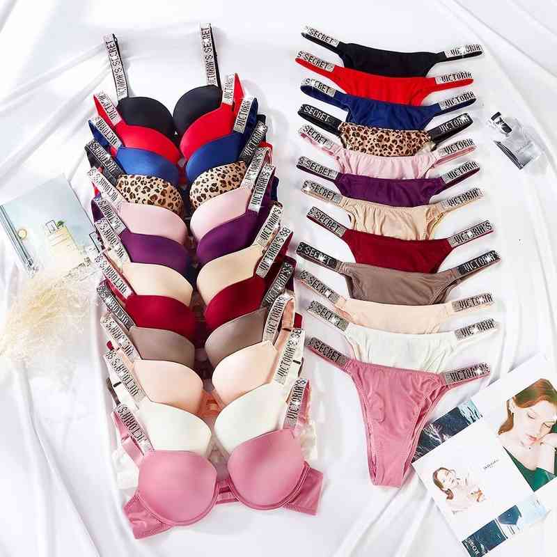 

Vs Bra Women's Gathered Adjustable Hot Drill Sexy Underwear Smooth Breathable Lingerie Suit, White