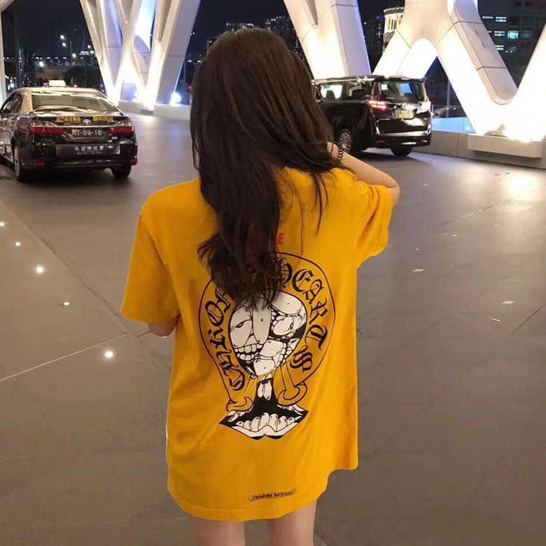 

Ins super hot spring and summer new limited couple crosin turmeric graffiti tide brand short sleeve T-shirt OS printing, White;black