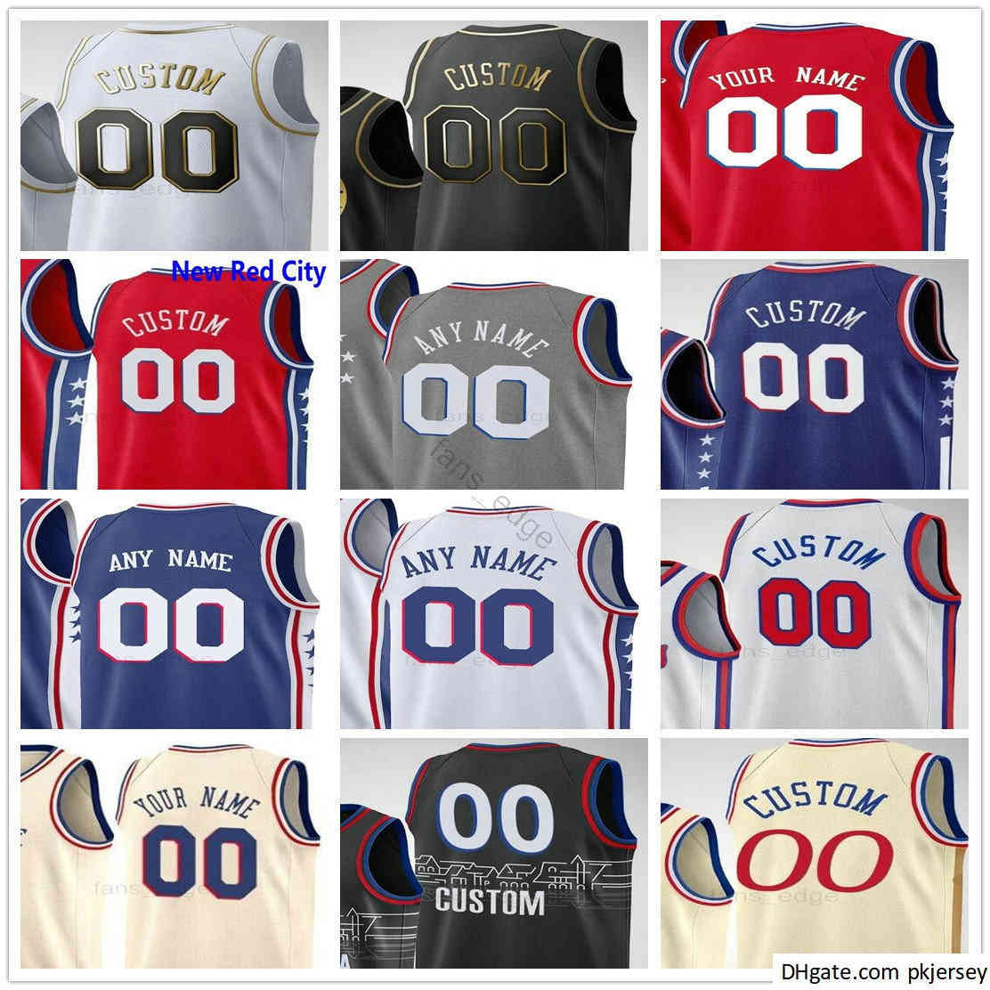 

Custom Screen Printed Joel 21 Embiid Ben 25 Simmons Tobias Harris Seth Curry Matisse Thybulle Philadelphia 76ers Men Woman Kids Basketball Jerseys, Black;red