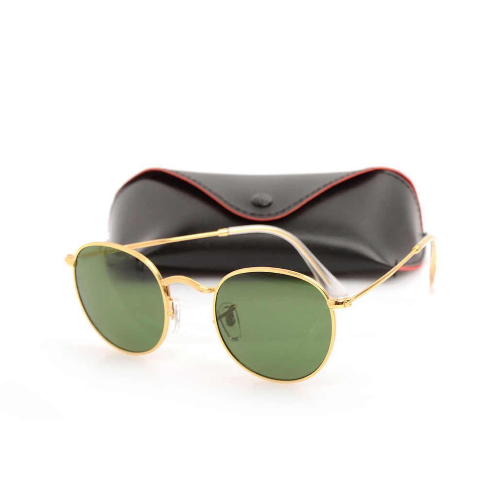 

High Quality mens Sunglasses Round Metal hinge Fashion eyeglass UV Protection men Eyewears Luxury womens glasses Glass Lens women Eyewear wi, White;black