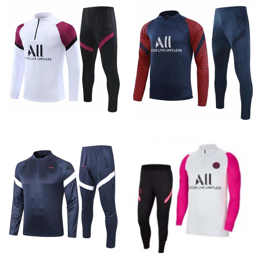 

2020/21 paris tracksuit 20 21 MBAPPE long sleeve tparis raining suit Football jacket kit Training suit uniform chandal, Black