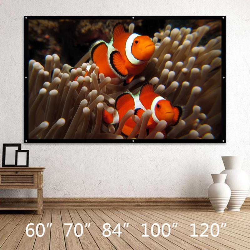 

Projection Screens 60"/70"/84"/100"/120" Projector Screen 16:9 For Home Theater Cinema Movies Party 16FB