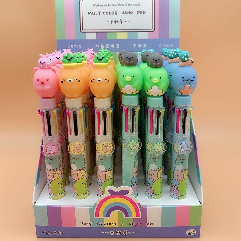 

Pcs/lot Cartoon Sumikko Gurashi 8 Colors Ballpoint Pen Cute Roller Ball Pens School Office Writing Supplies Stationery Gift, Blue;orange