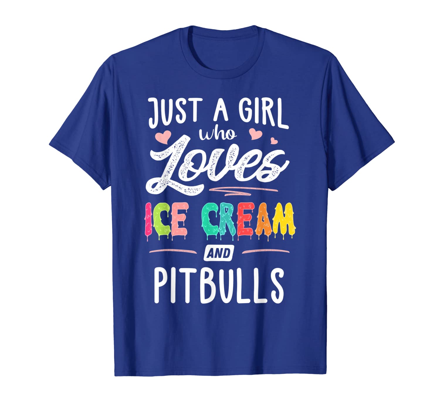 

just a girl who loves ice cream and pitbulls gift women t-shirt, White;black