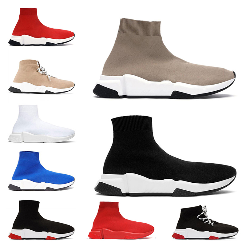 

Women Mens Luxury Designer Sock Shoes Trainers Graffiti Black White Beige Red Casual Lace Up Balenciagas Clear sole Tripler Socks Boots Sneakers Size 36-45, A10 graffiti sole 36-45